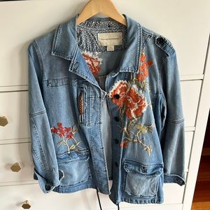Anthropologie Pilcro Embroidered Denim Jacket or Shacket